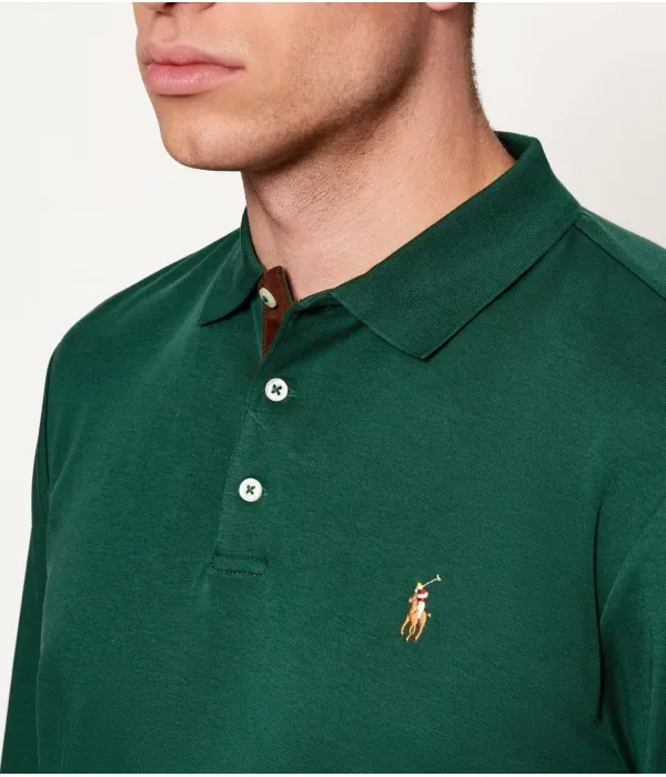 Полюс custom slim fit Polo Ralph Lauren, бутылочно-зеленый — фото 4