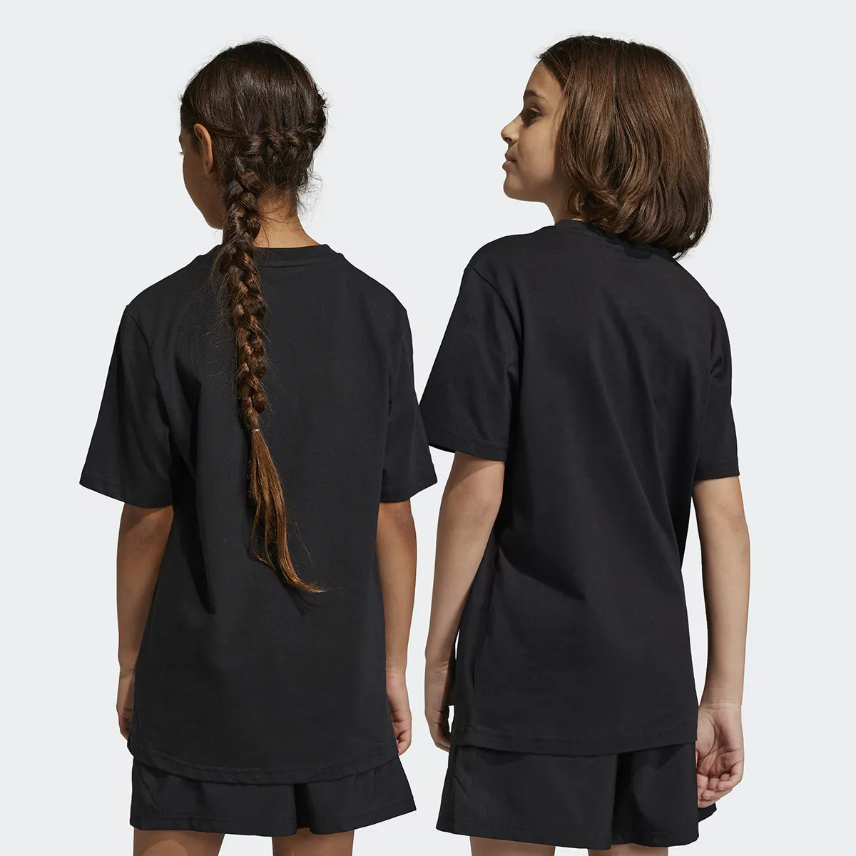 Kids' Essentials Хлопковая футболка Adidas с большим логотипом, чёрный — фото 2