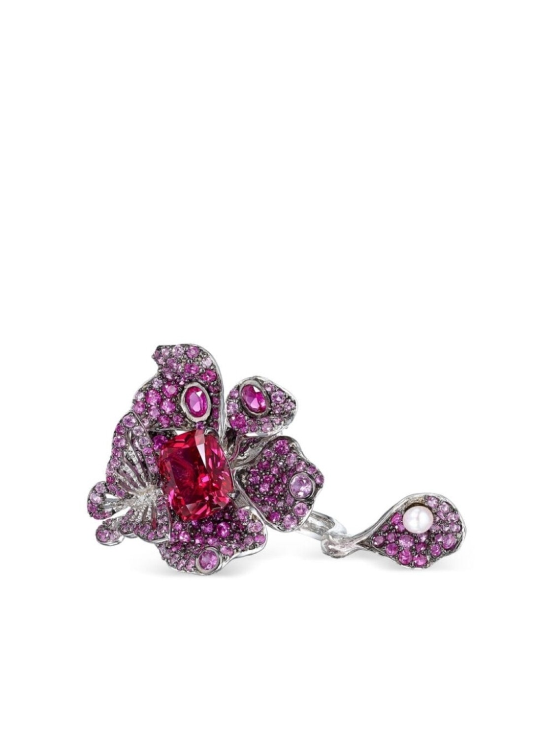 

Позолоченное кольцо Ruby Peony Butterfly с камнями Anabela Chan, красный