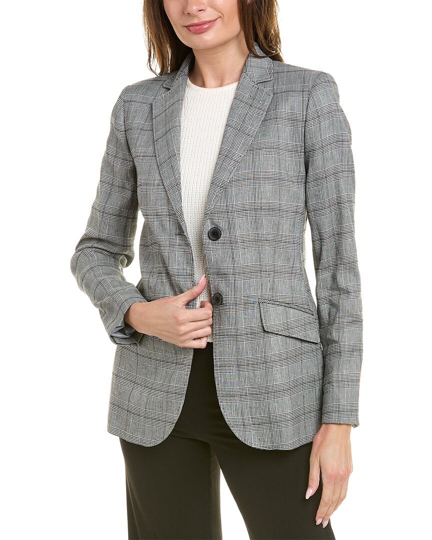 

Блейзер Brooks Brothers Glen Plaid из льняной смеси, серый