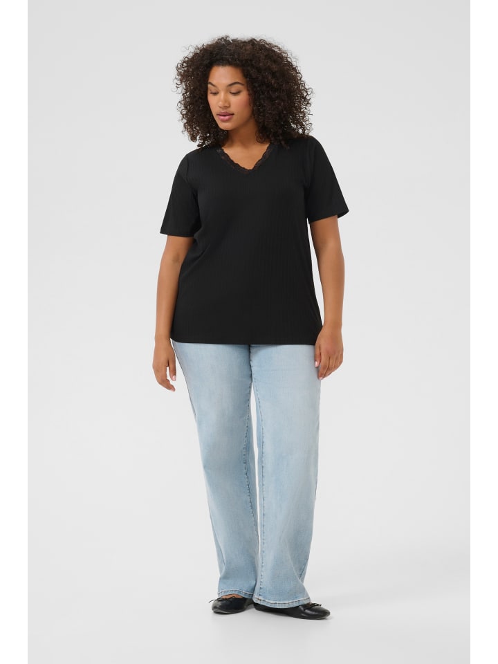 

Блузка с короткими рукавами KCfananda, стандартный крой, цвет: черный, глубокий, CC KAFFE curve