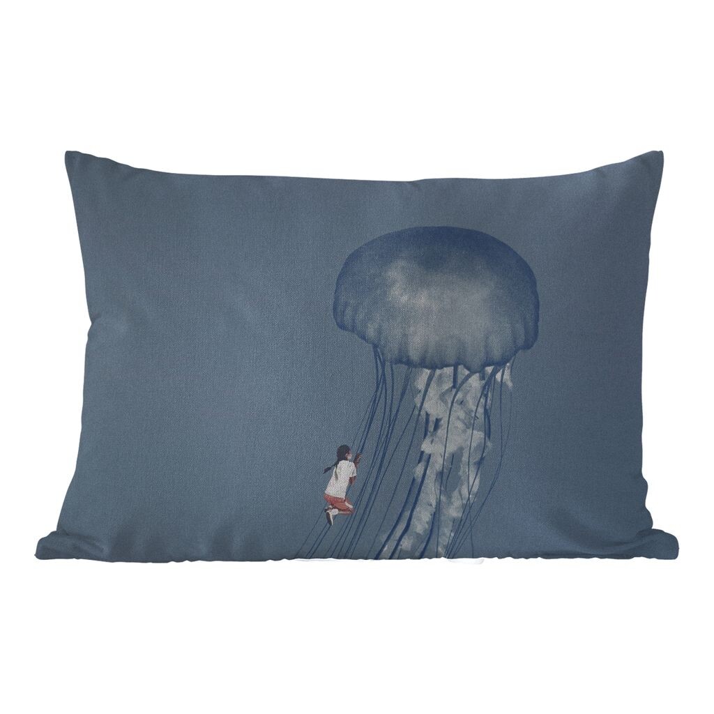 

Уличная подушка MuchoWow - Дети - Медузы - Морские существа - Винтаж - 50x30 см - Устойчивость к атмосферным воздействиям - Подушка для отдыха - Чехол на подушку - Хлопчатобумажная ткань - Декоративные наволочки, мультиколор