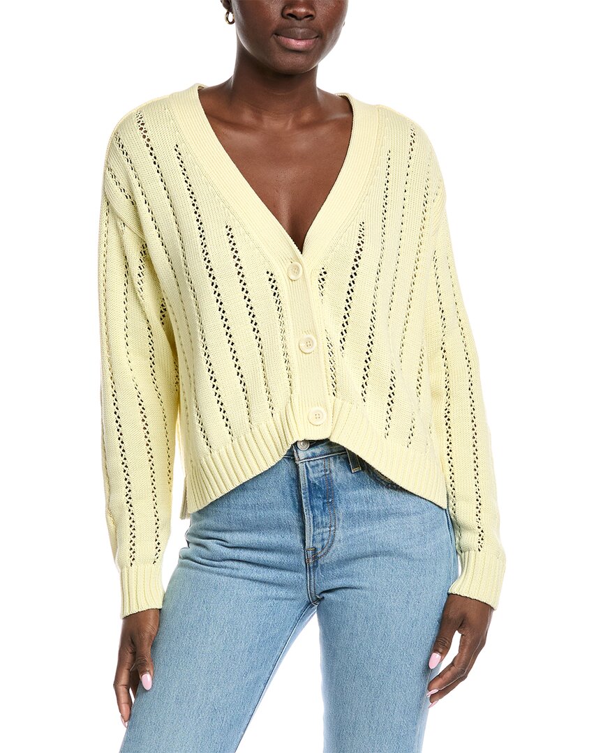 

Хлопковый укороченный кардиган с V-образным вырезом от Autumn Cashmere, желтый
