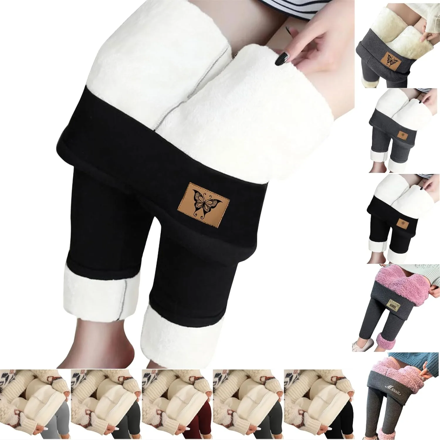 

Женские утепленные прямые леггинсы High Waisted для холодной погоды GOHRSHA