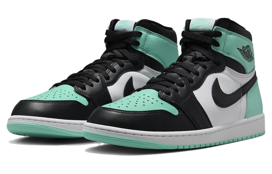 Jordan Air Jordan 1 винтажные баскетбольные кроссовки мужские, Black/Green — фото 3