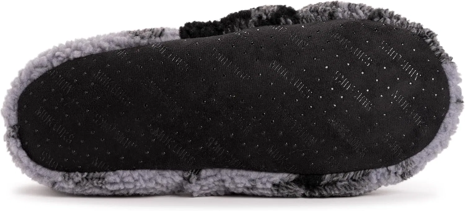 Слипоны мужские с подкладкой шерпа, MUK LUKS, Black Multi — фото 4