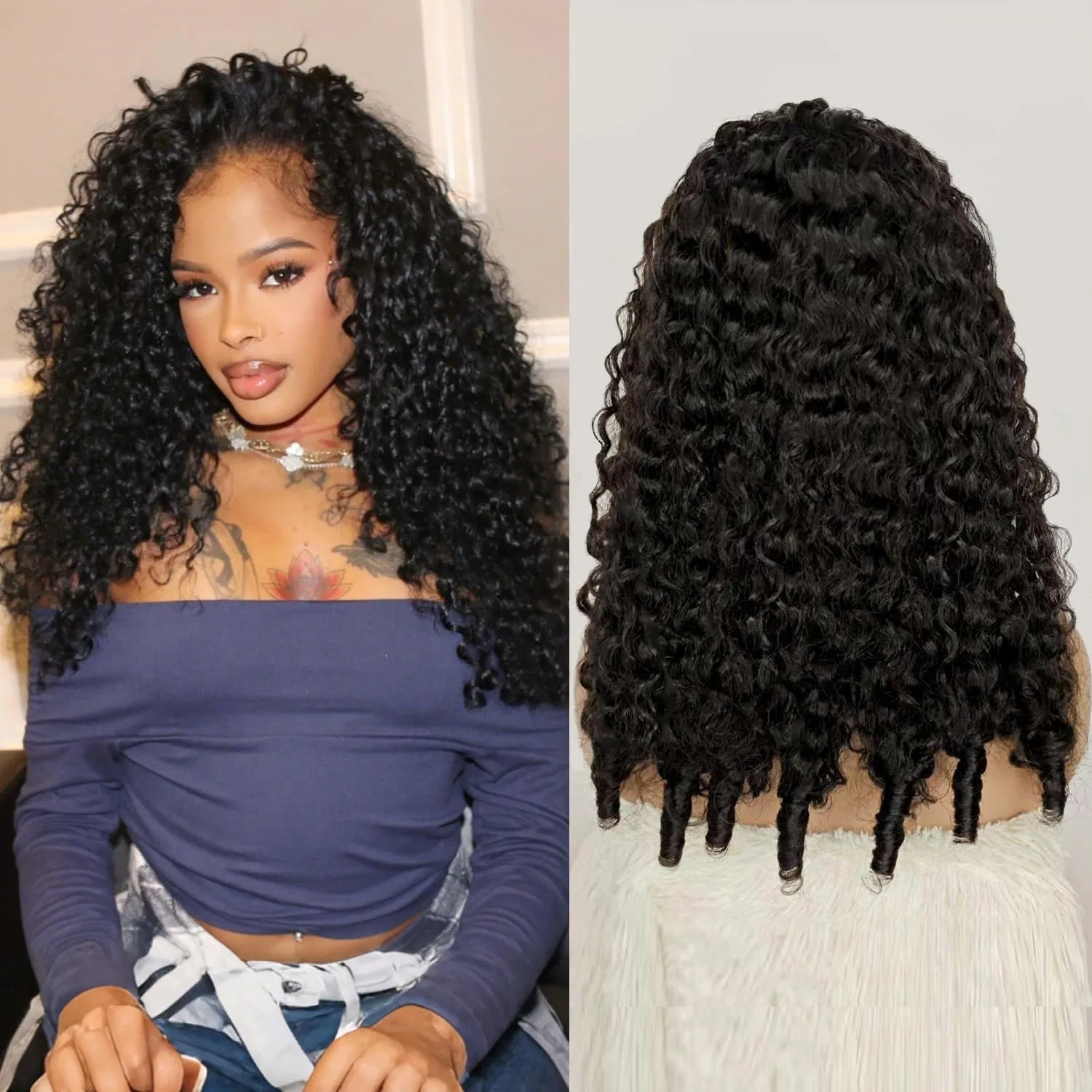 Женский парик «Burmese Curly Half Wig» 26 дюймов Classine, Natural Black