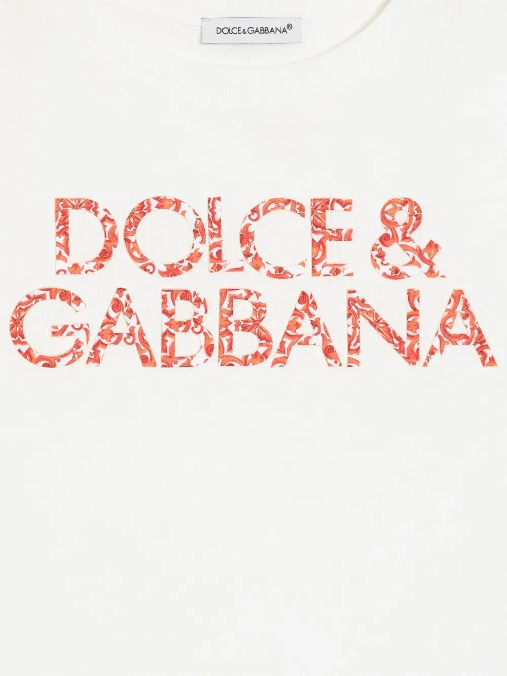 Футболка с логотипом Majolica Dolce & Gabbana Kids, белый — фото 2