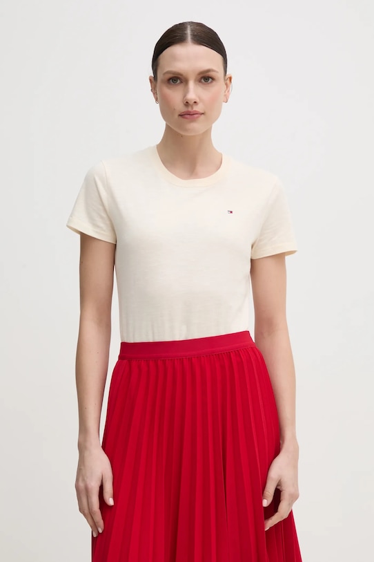 

Хлопковая футболка Tommy Hilfiger, бежевый