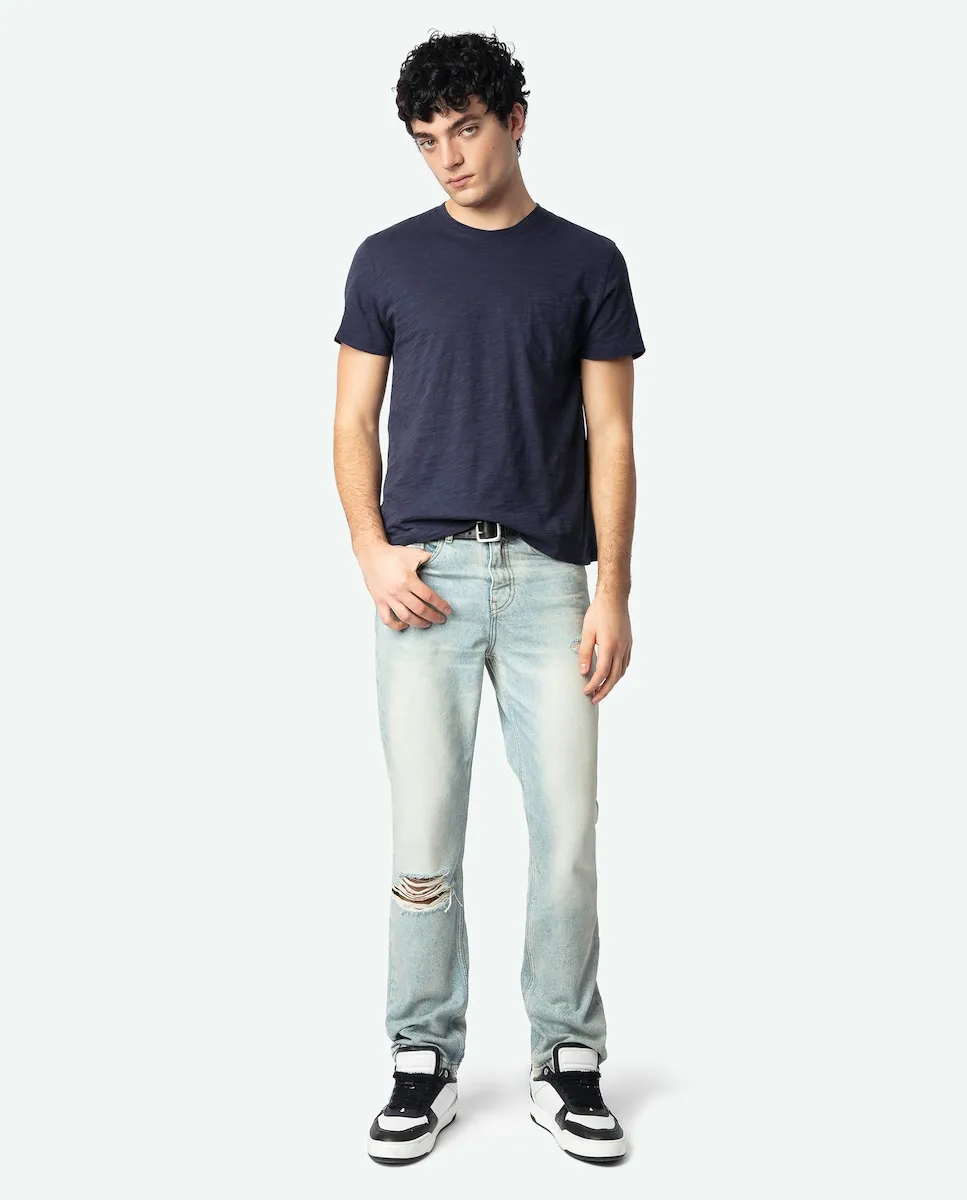 

Мужские прямые джинсы John Zadig & Voltaire, голубой