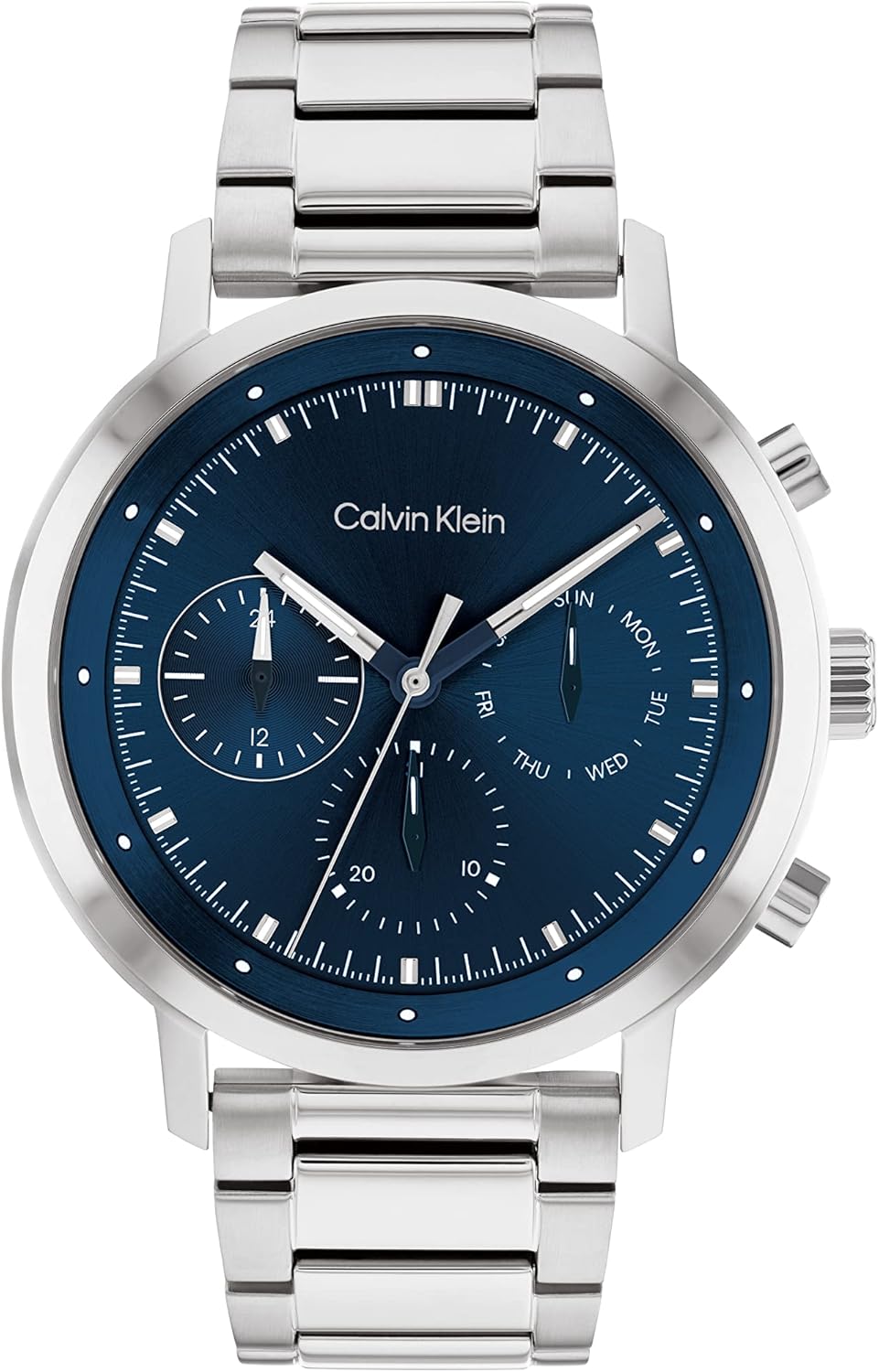 

Мужские многофункциональные часы Calvin Klein Gauge - корпус из нержавеющей стали и сетчатый браслет - водонепроницаемость до 5 атм/50 метров - модные часы премиум-класса для смелого образа - 44 мм, Blue