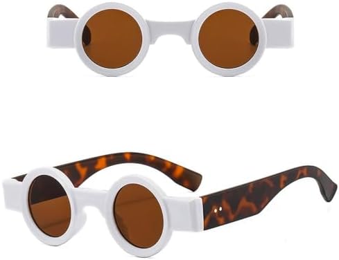 

Популярные солнцезащитные очки, маленькие круглые солнцезащитные очки для женщин и мужчин, в стиле ретро-панк, модные, с защитой от УФ-излучения UV400 и прозрачными линзами MTZJH, C6