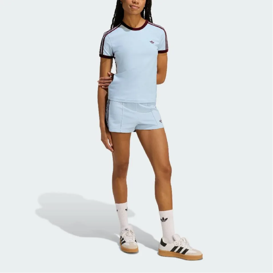 Футболка Women's 3 Stripes Adidas Originals, crystal синий/темно-reddish фиолетовый — фото 3