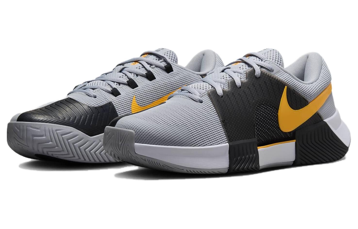 Теннисные кроссовки Air Zoom GP мужские с низким верхом серые/желтые Nike — фото 3