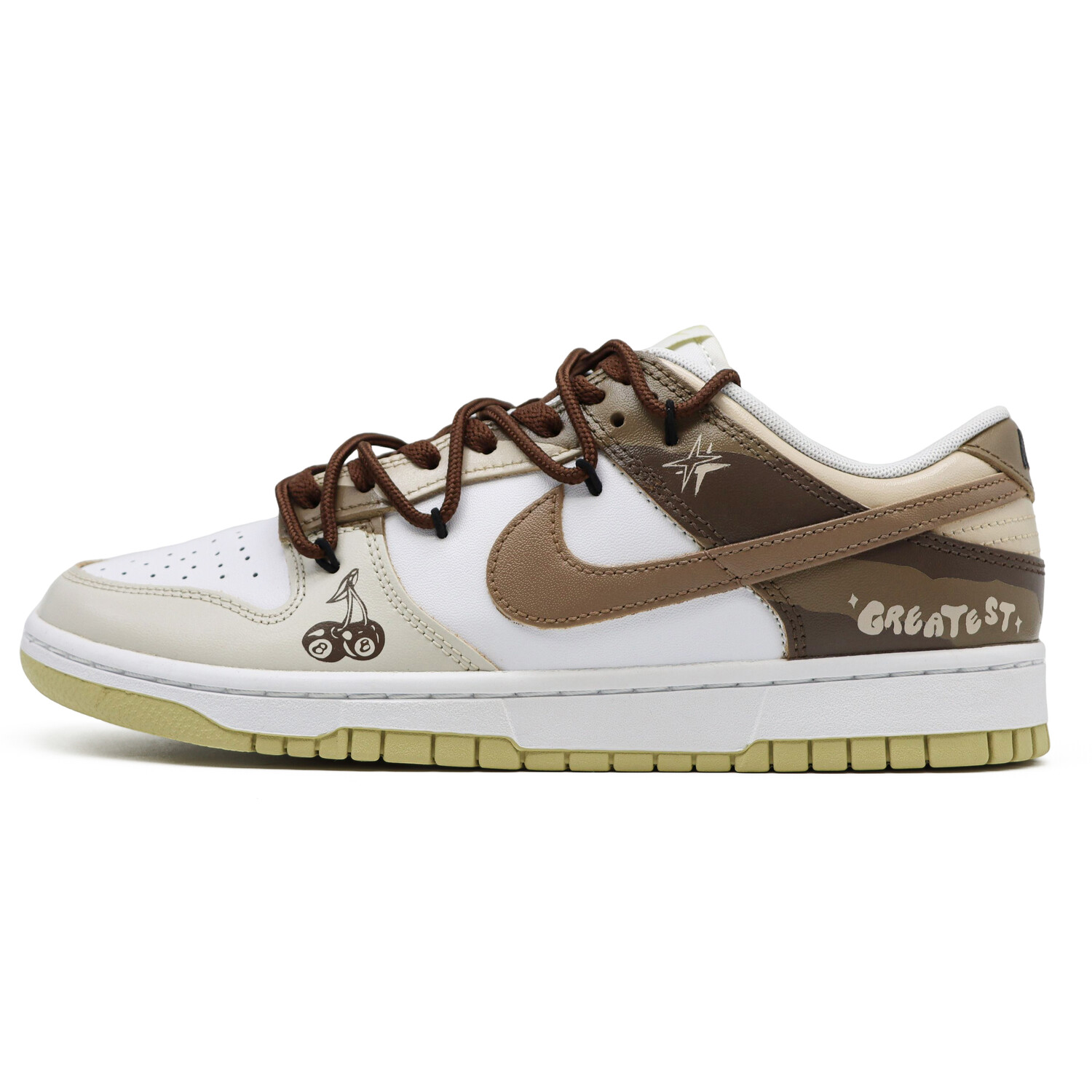 

Кроссовки Nike Dunk Skateboarding Shoes Men Low-top Brown/white, коричневый