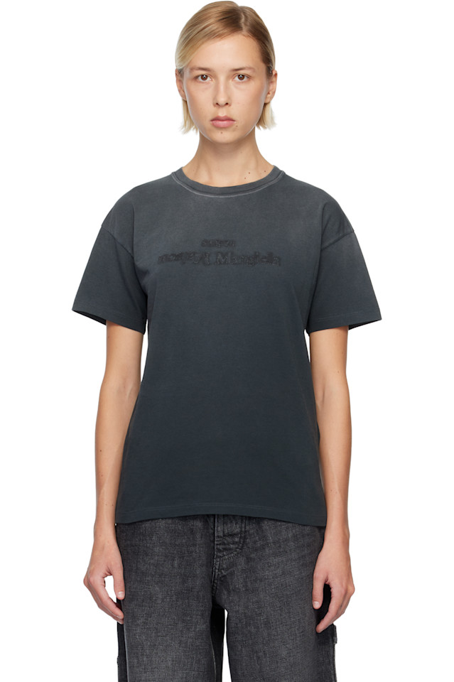 

Maison Margiela Черная футболка с обратным логотипом