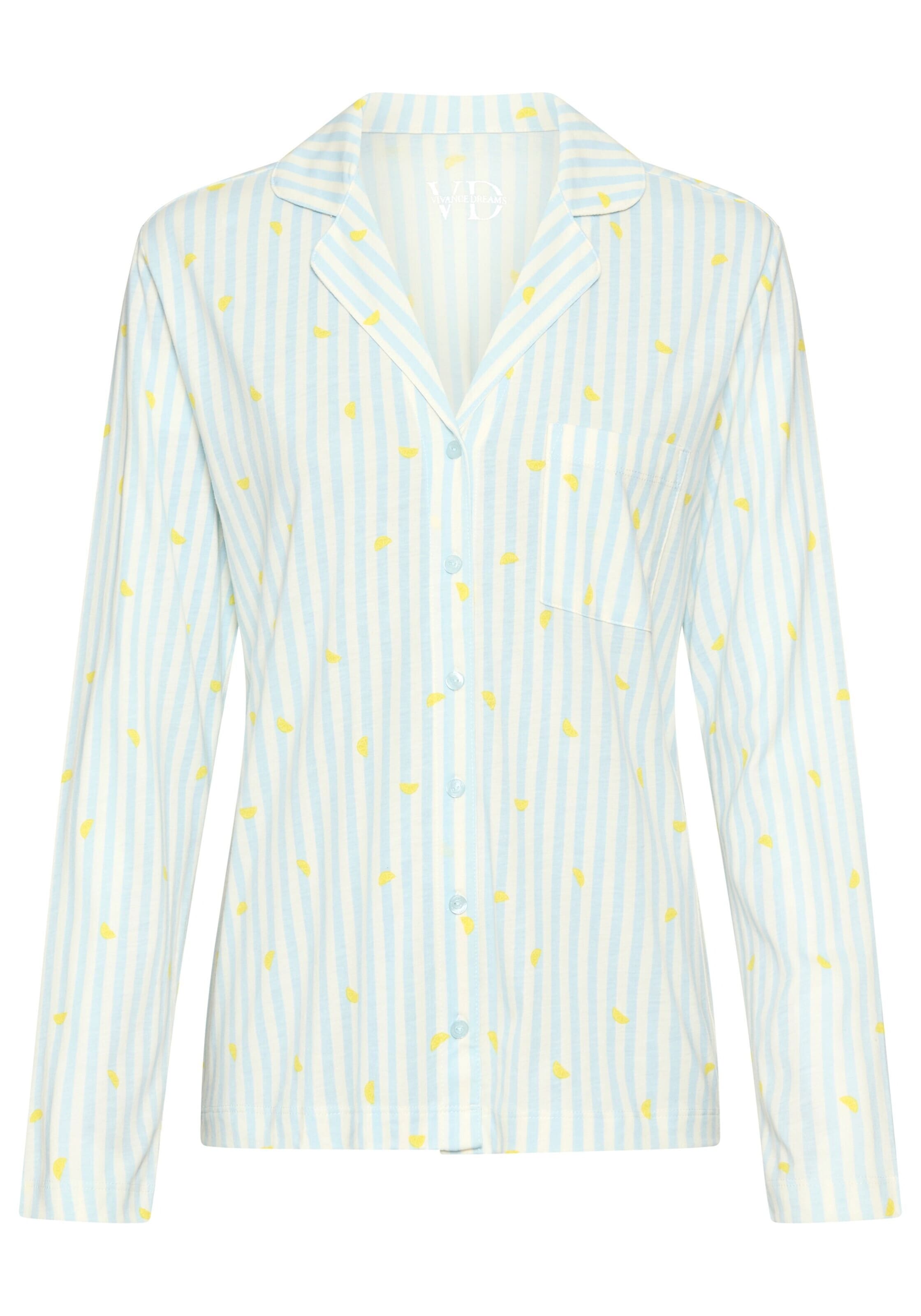 

VIVANCE Пижамная рубашка в желтом, светло-желтом цвете