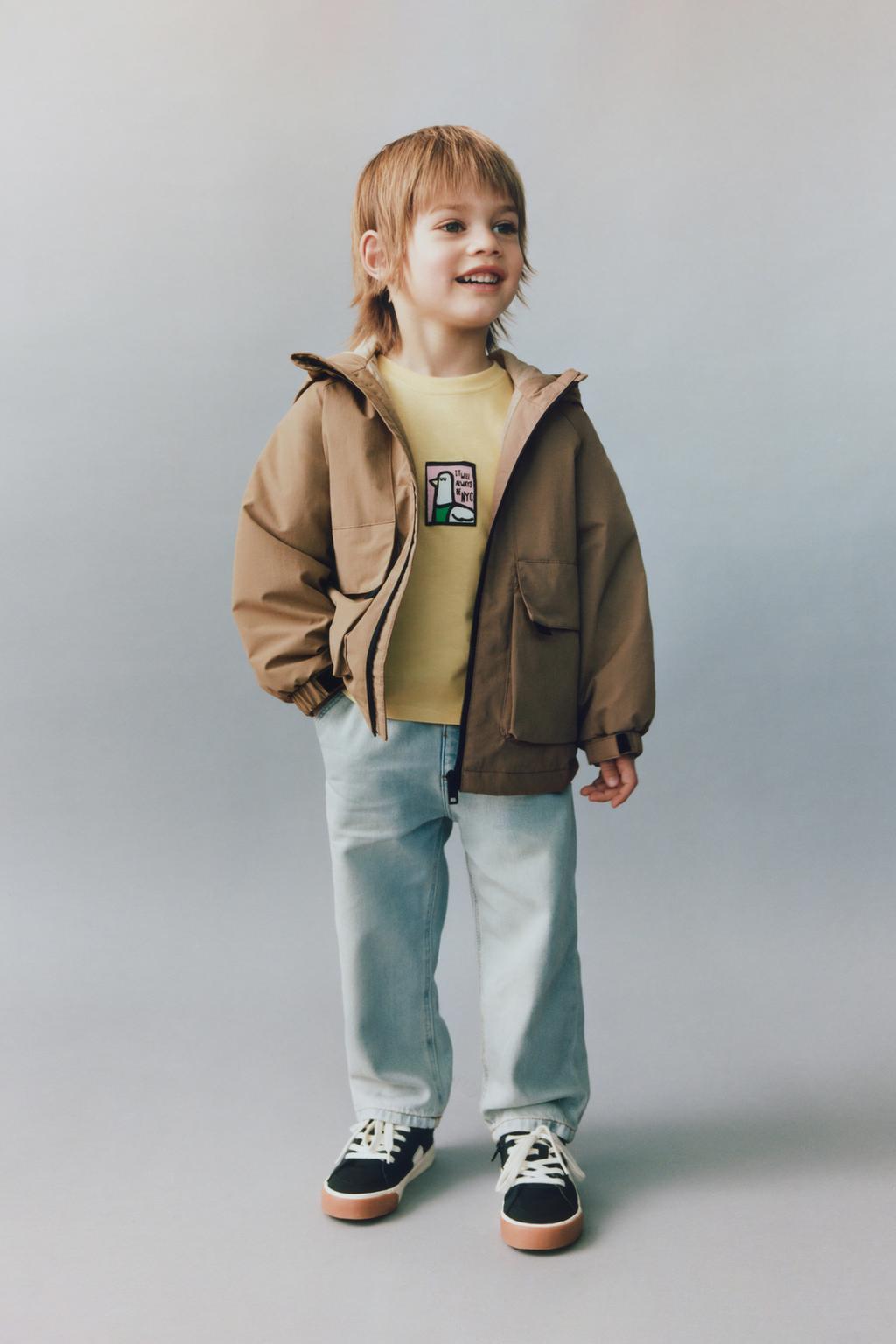 

Куртка с капюшоном и карманами ZARA, цвет Mid-camel