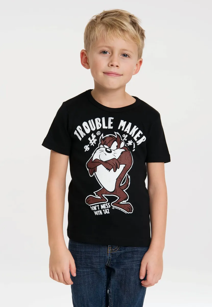 Футболка Logoshirt "T-ShirtTaz - Looney Tunes", с великолепным принтом спереди, черный — фото 2