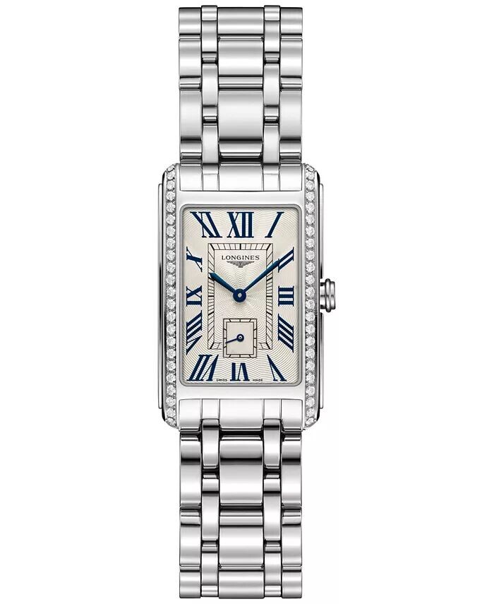 

Женские швейцарские автоматические часы DolceVita Diamond (1/2 карата) из нержавеющей стали с браслетом, 23x37 мм Longines