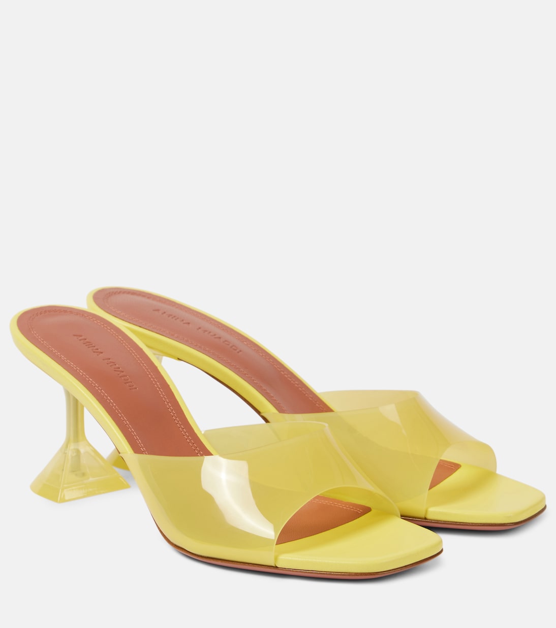 Туфли из ПВХ Lupita Glass 70 Amina Muaddi, Canary