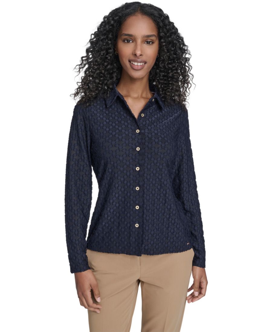 

Женская блузка с цветочным принтом и застежкой на пуговицы Tommy Hilfiger, Midnight