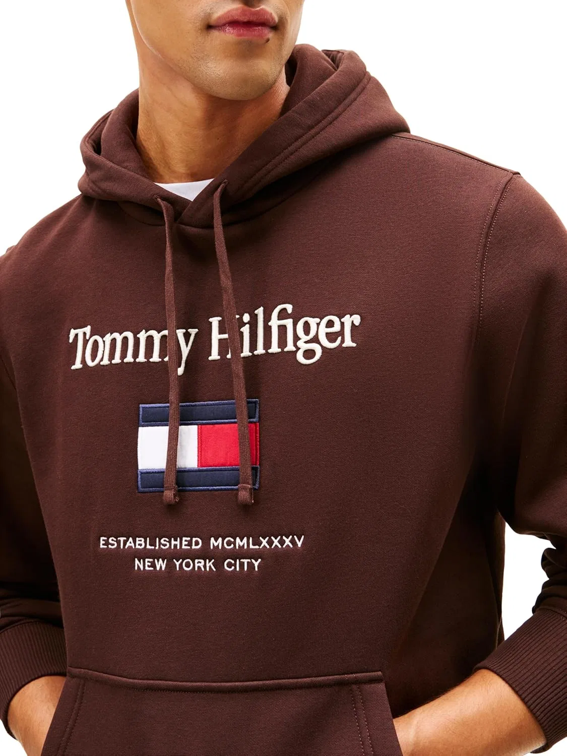 Мужская толстовка Tommy Hilfiger из хлопка средней плотности с вышитым логотипом — фото 2