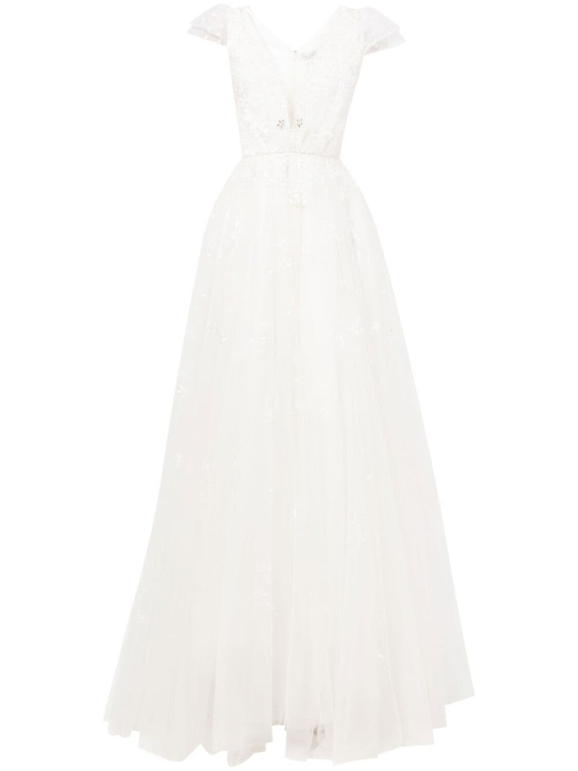 

Вечернее платье из тюля с пайетками Jenny Packham, белый