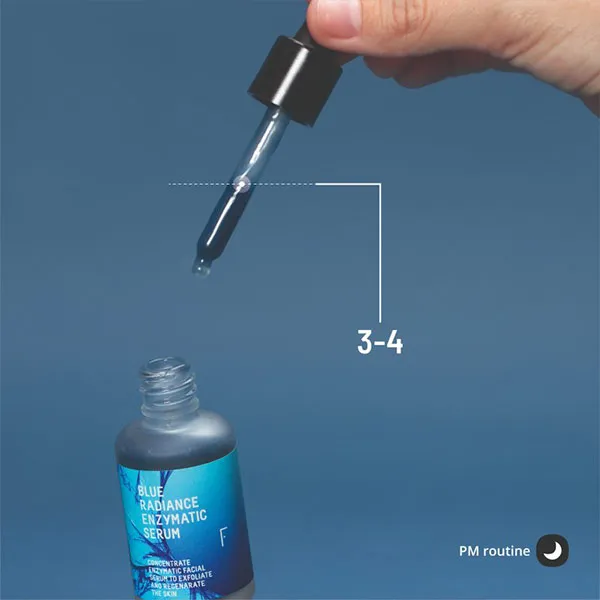Сыворотка Freshly Cosmetics — Отшелушивающая для лица с миндальной кислотой Blue Radiance Enzymatic Serum, 30 мл — фото 4