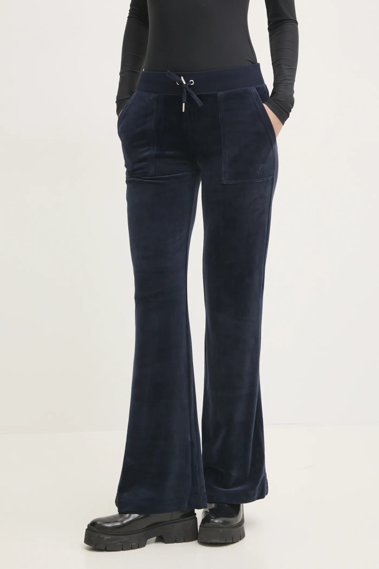 

Бархатные спортивные брюки LAYLA POCKET LR Juicy Couture, темно-синий
