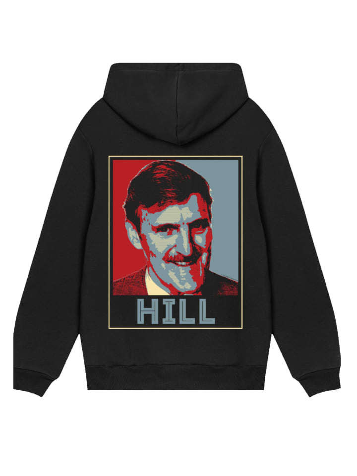 

F4NT4STIC Худи с изображением Джимми Хилла, спортивного ведущего программы TV Times, в черном цвете