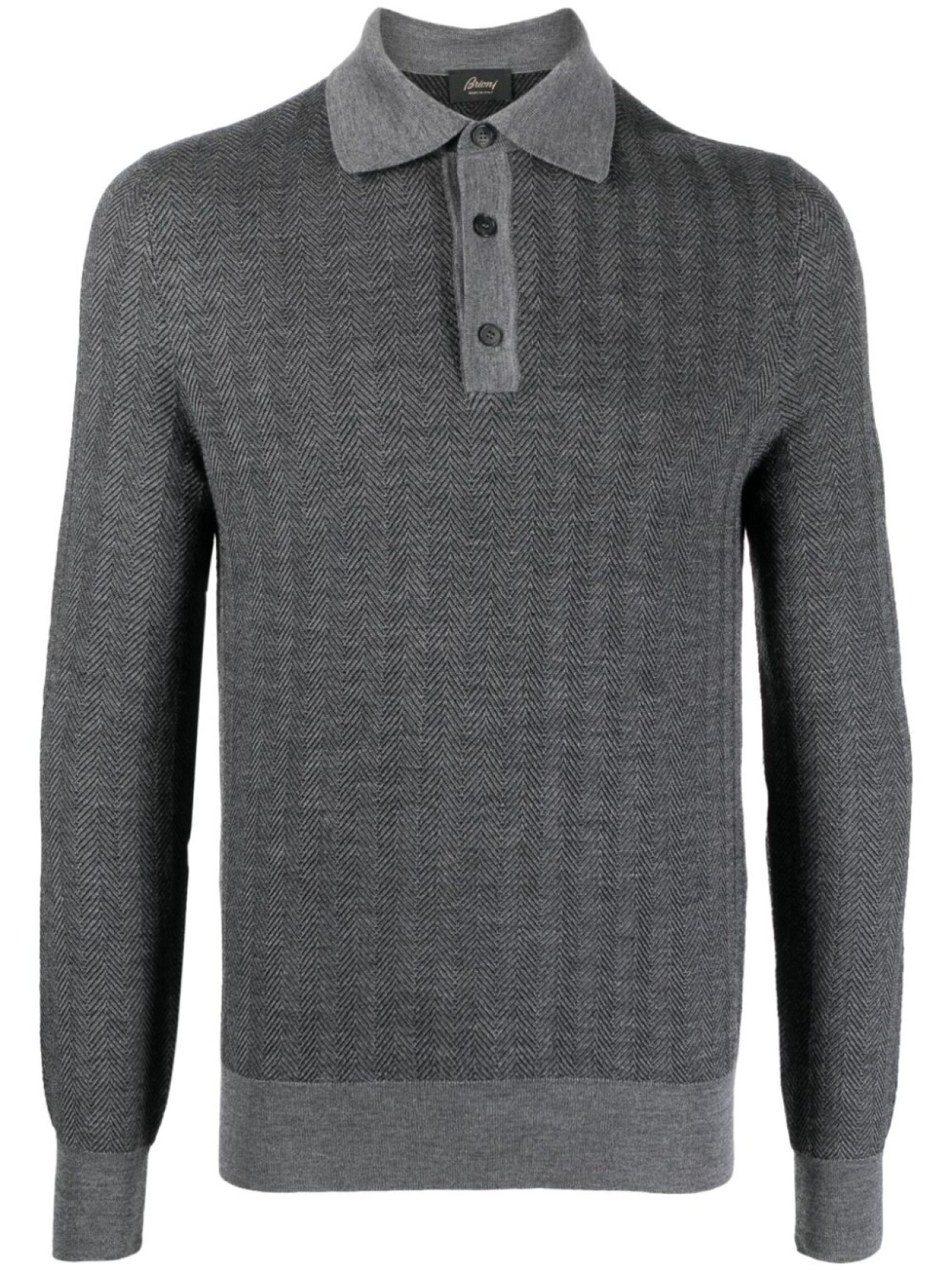 

Brioni шерстяная рубашка поло с длинными рукавами, серый