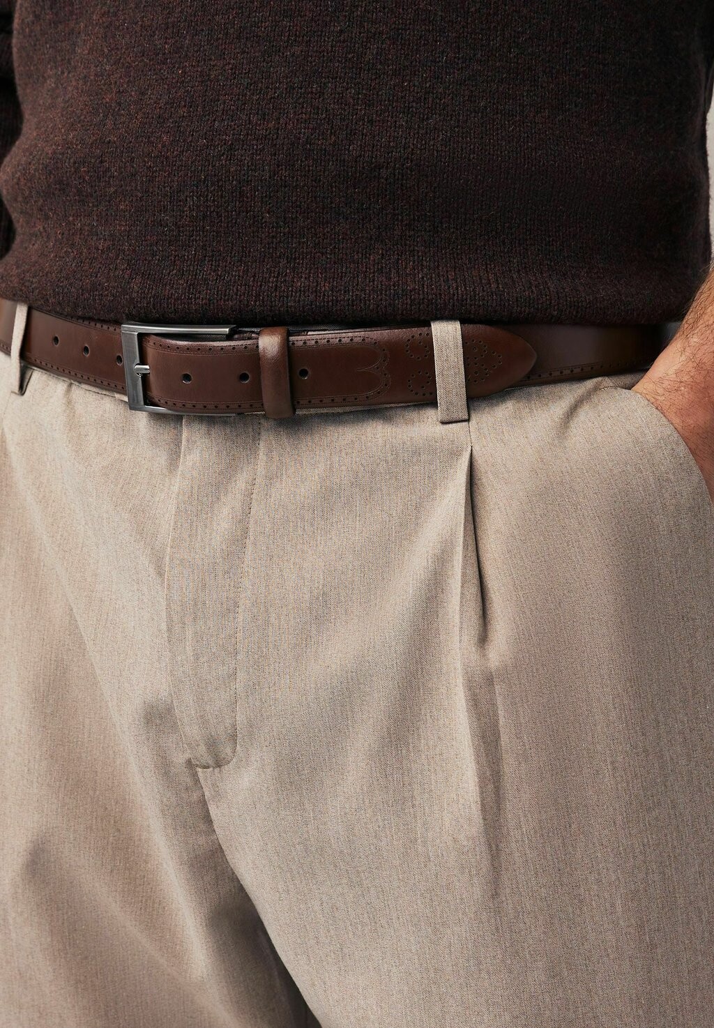 

Ремень SIGNATURE BROGUE Next, цвет brown