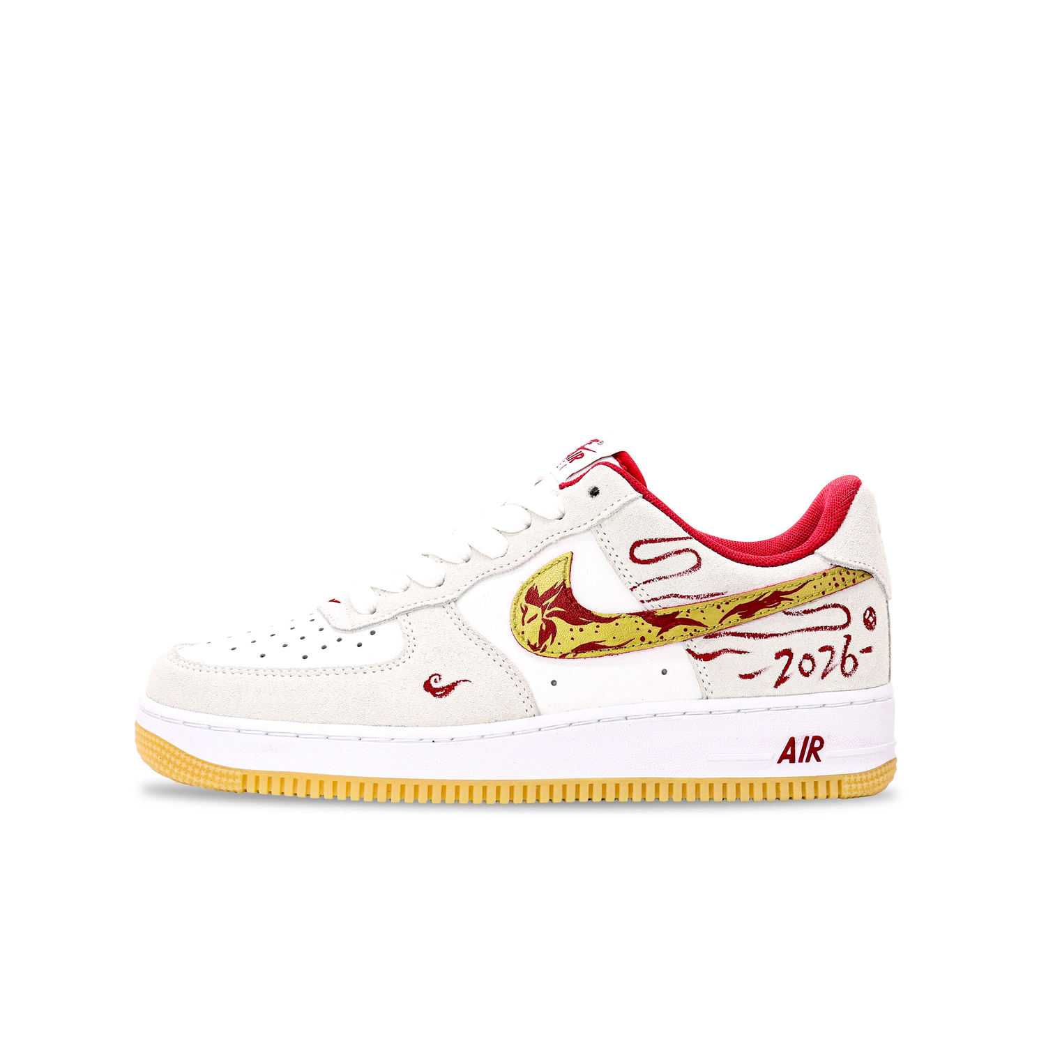 

Nike Кроссовки Air Force 1 Auspicious Golden Horse Cushioning Low top Skateboard Shoes для мужчин