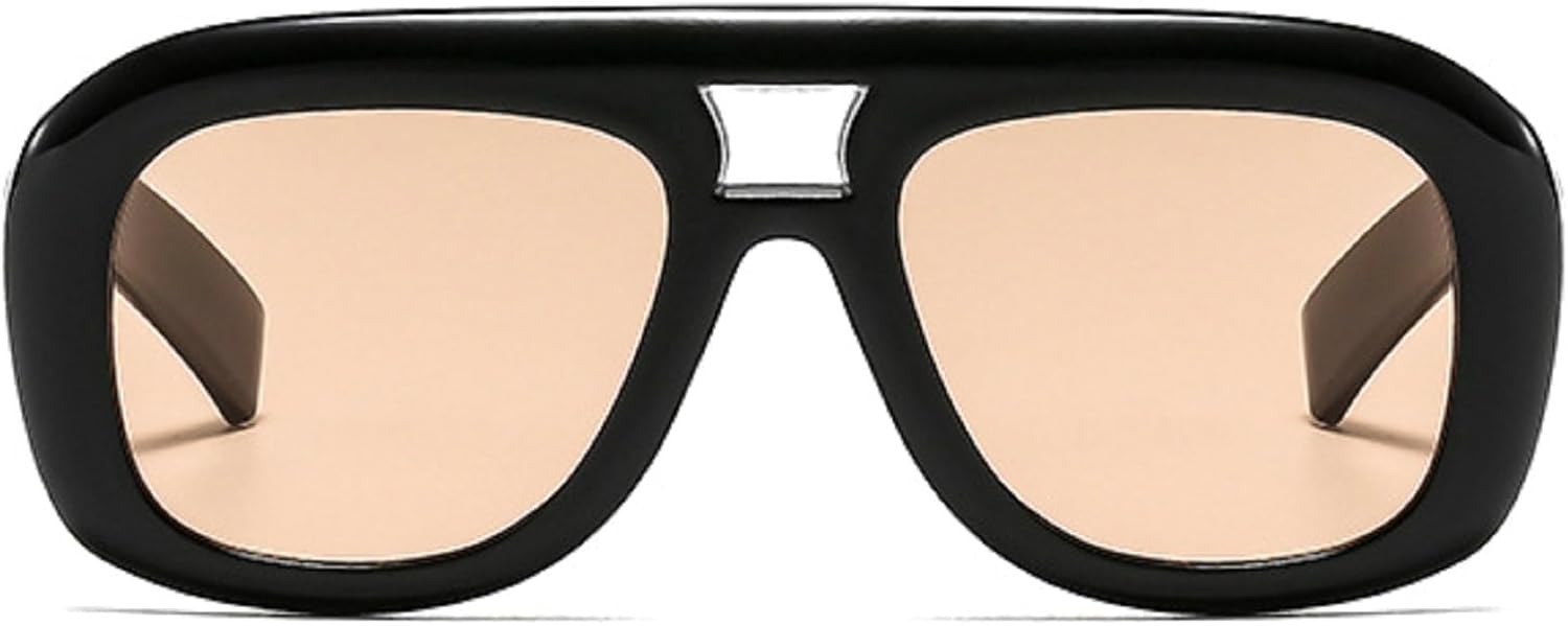 

Солнцезащитные очки в стиле ретро с двойной перемычкой, квадратной формы, модные градиентные линзы, защита от УФ-излучения UV400, трендовые солнцезащитные очки цвета шампанского mincl, C4