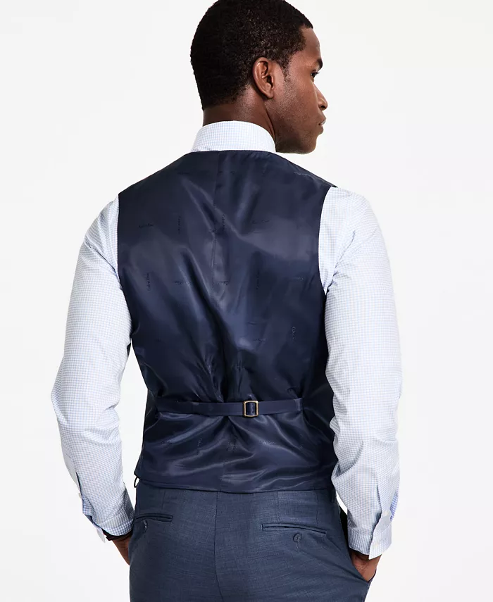 Мужской жилет из смесовой шерсти с бесконечной растяжимостью Slim-Fit Calvin Klein, синий — фото 2