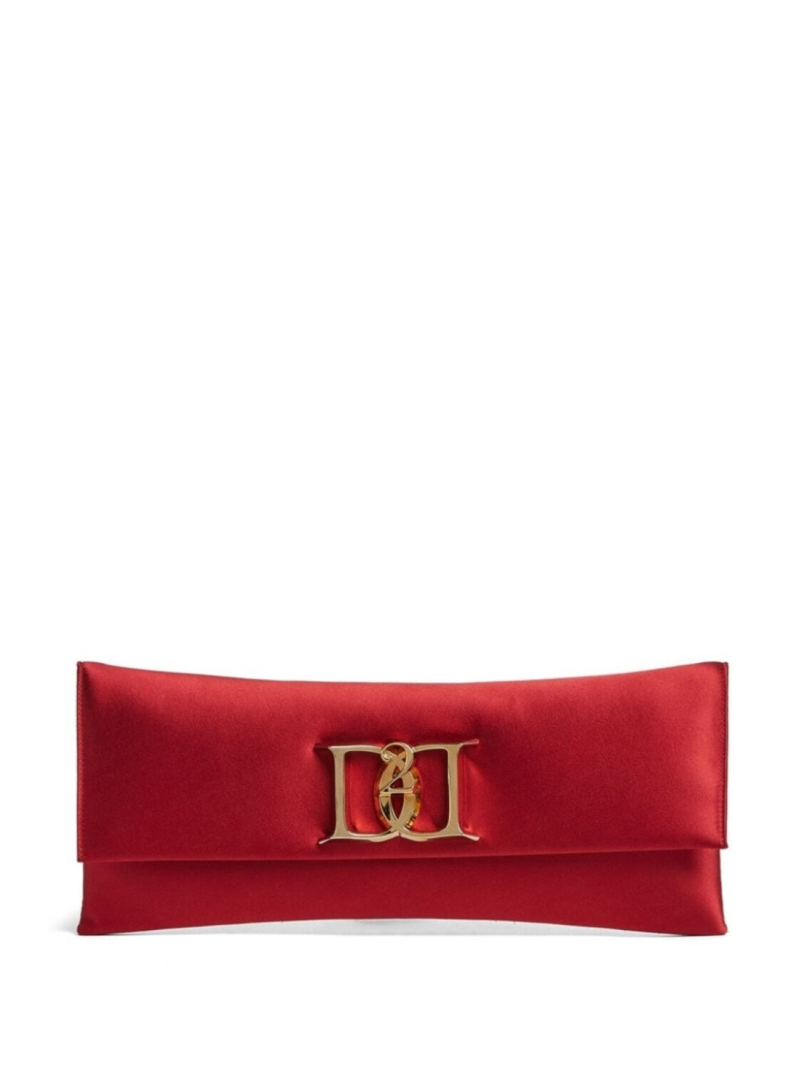 

DSQUARED2 атласный клатч с логотипом, красный