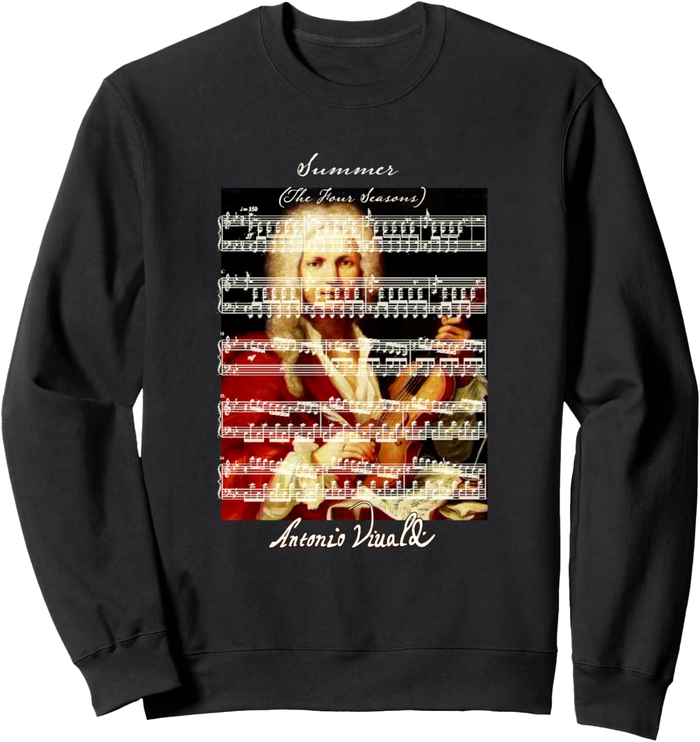

Толстовка с изображением портрета и нотной записи Летние сезоны, черная Vivaldi Sheet Music Design For Violin Musicians, Черный, Толстовка с изображением портрета и нотной записи Летние сезоны, черная Vivaldi Sheet Music Design For Violin Musicians