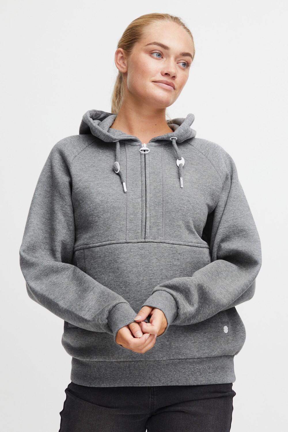 

Толстовка Oxmo Kapuzensweatjacke OXAndrea Kapuzensweatpullover, серый
