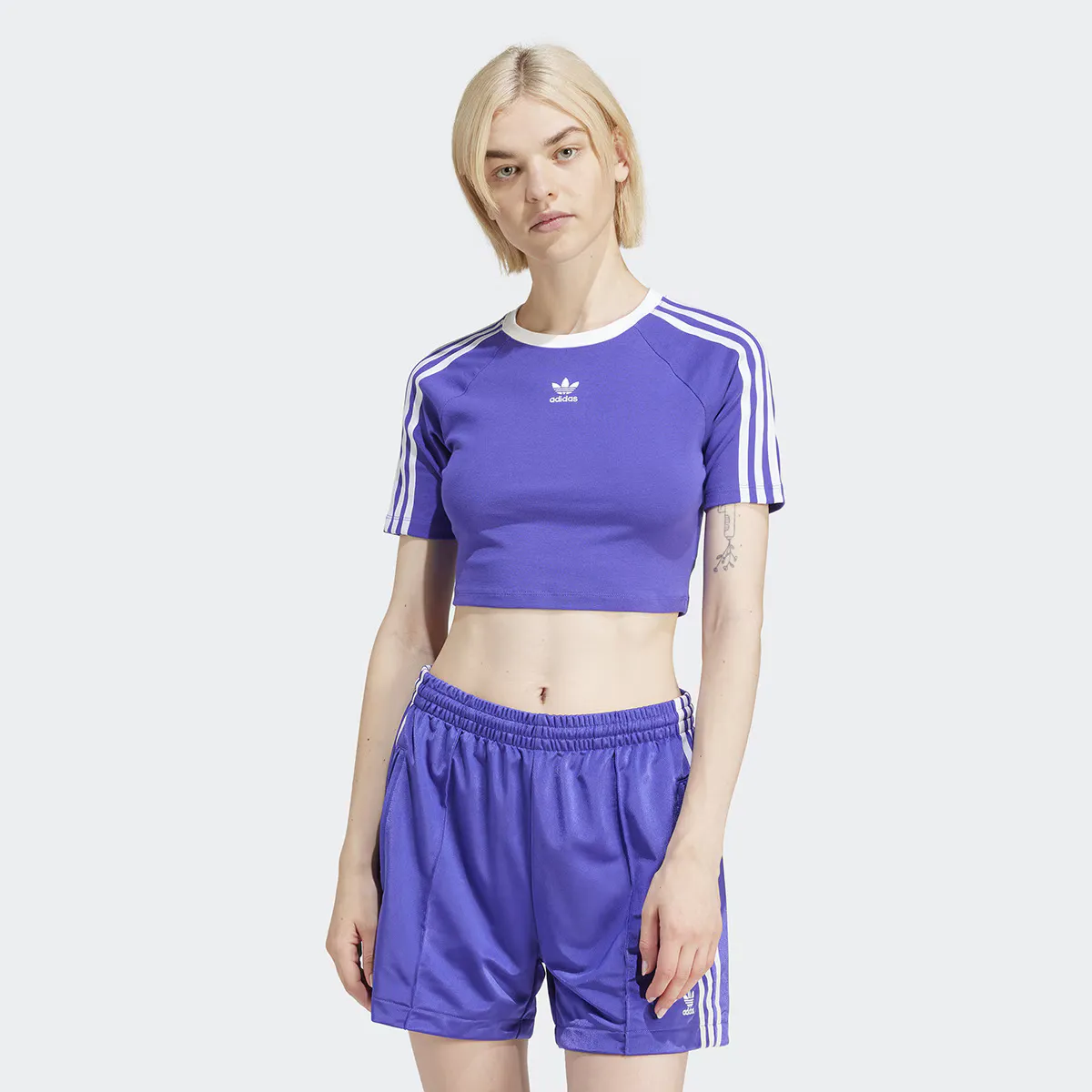 

Женская детская футболка в 3 полоски Adidas Originals, пурпурный