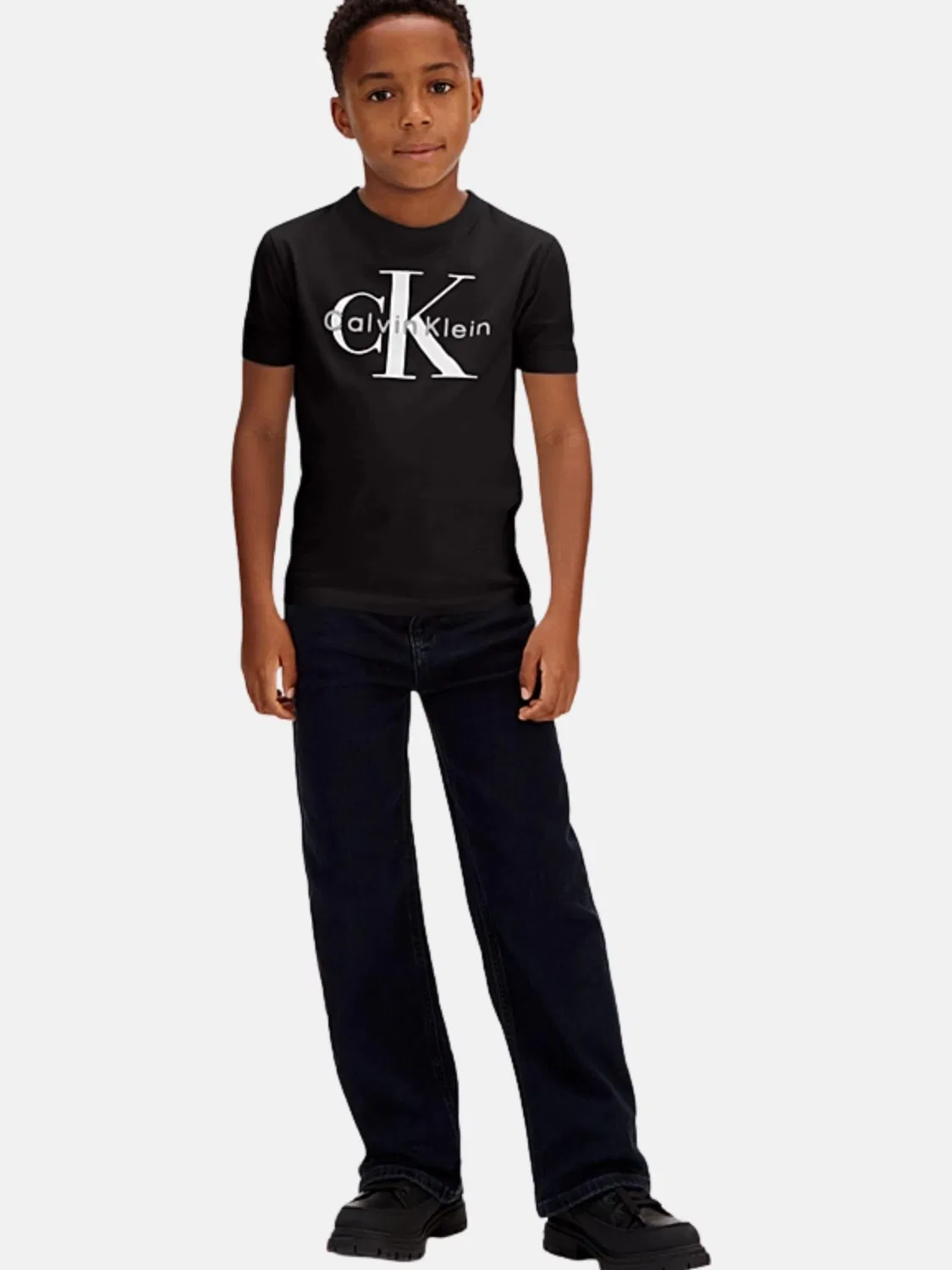 Детская футболка Calvin Klein Kids Jeans черного цвета — фото 2