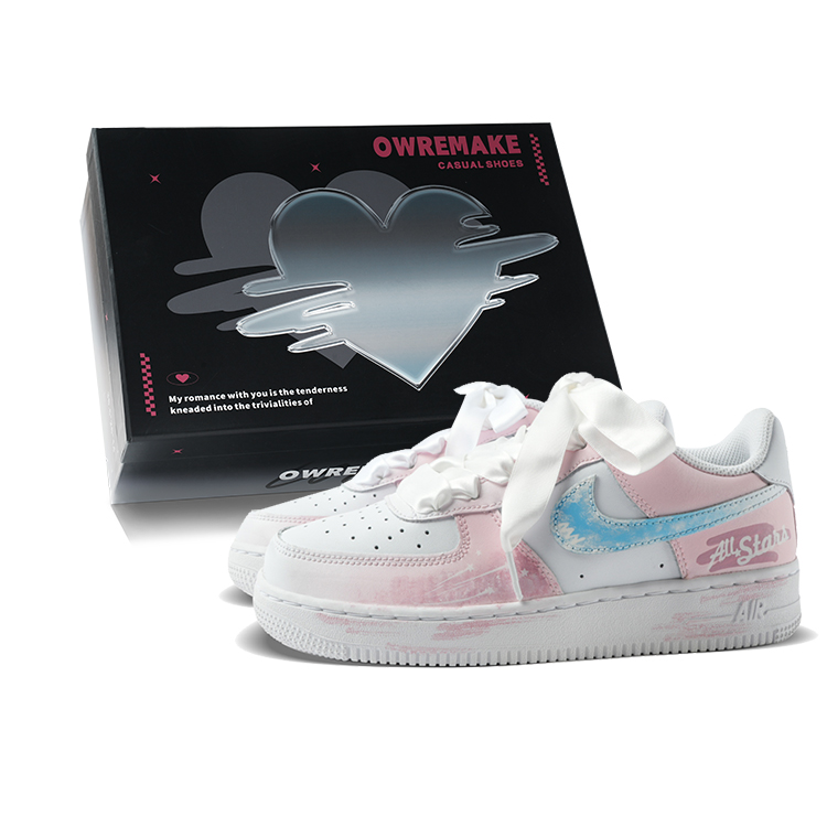 

Детские кроссовки для скейтбординга Air Force 1 Low Top для подростков Nike, розовый/белый