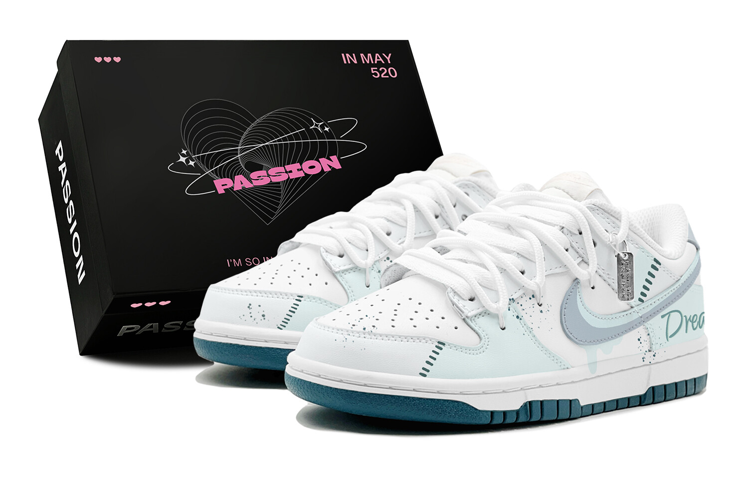 

Кроссовки Nike Dunk Skateboarding Shoes Women's Low-top Blue/Green, зеленый