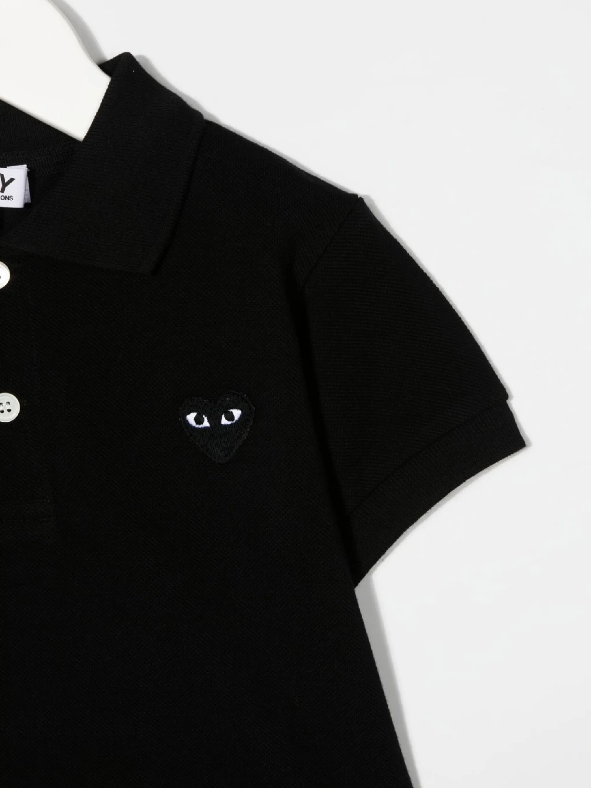 Рубашка поло с вышитым логотипом Comme Des Garçons Play Kids, черный — фото 3