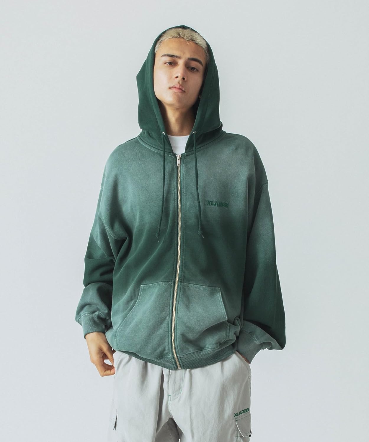 

Мужская толстовка на молнии с капюшоном, цвет «туман», размер XL Xlarge, зеленый