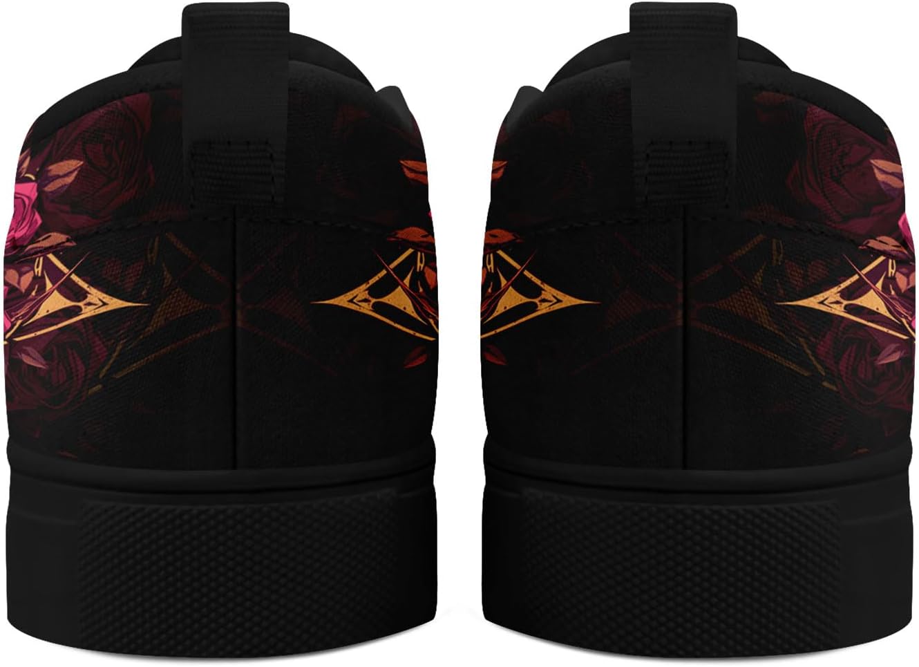 Женские готические кеды с черепом coolcustomize, слипоны, эластичный текстиль, повседневные лоферы, рок и панк, низкие кеды для ходьбы, мужские, золотой — фото 3