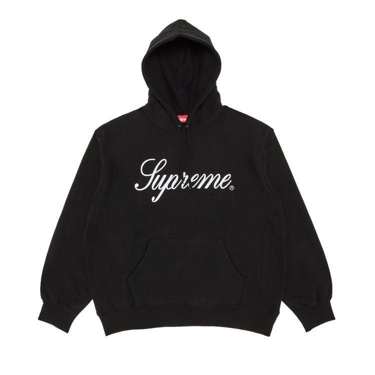 

Толстовка Supreme Embroidered Script Hooded Sweatshirt, черный