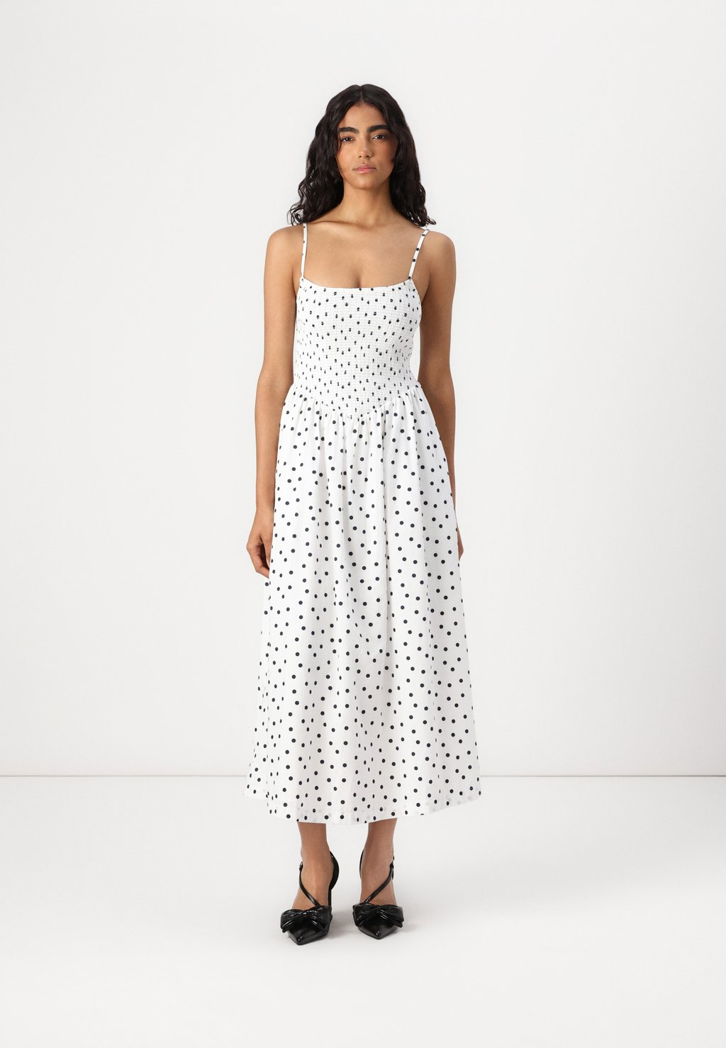 

Платье макси DIP WAIST DRESS Abercrombie & Fitch, белый