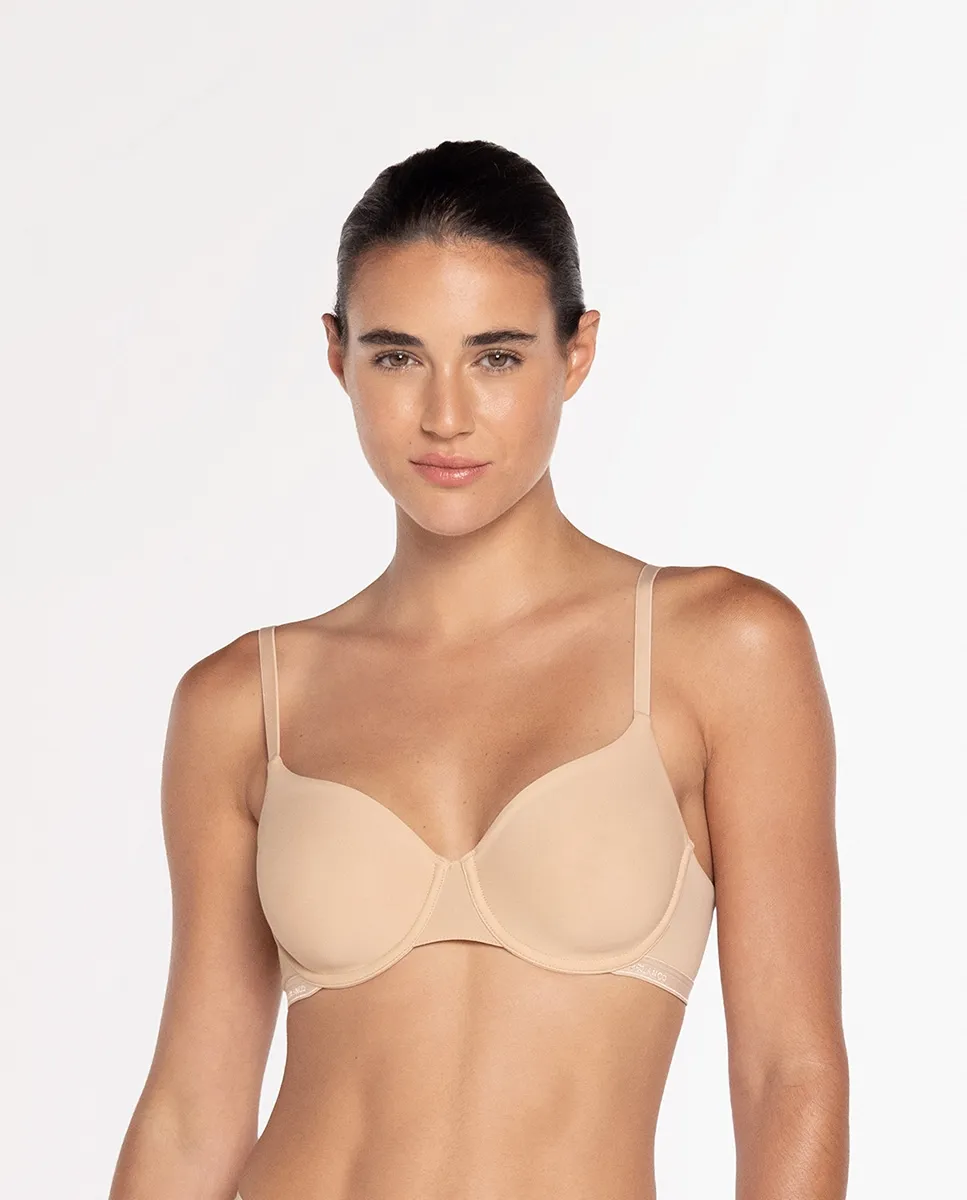 

Бюстгальтер из микрофибры без поролона и с косточками Punto Blanco, бежевый