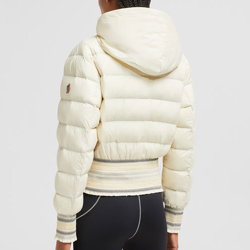 Moncler Женская пуховая куртка цвета слоновой кости, Ivory White — фото 4